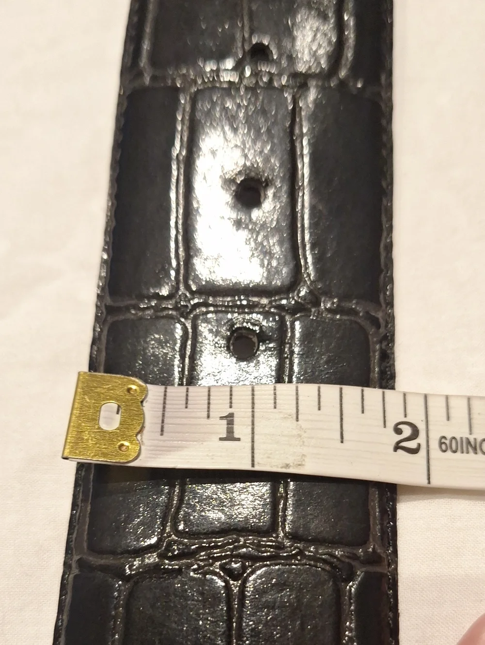 Worthington Vintage Black Croc-Embossed Leather Women's Belt